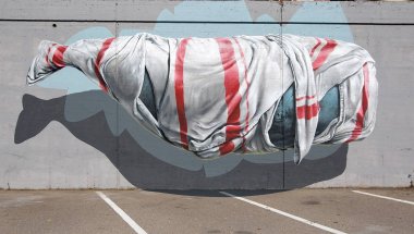 "Сигнальная машина". Граффити в Варезе Италия.