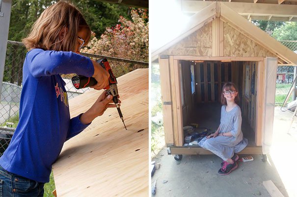 9-летняя девочка строит приюты для животных и выращивает для них еду