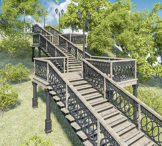 Как будет выглядеть лестница на Пейзажной аллее