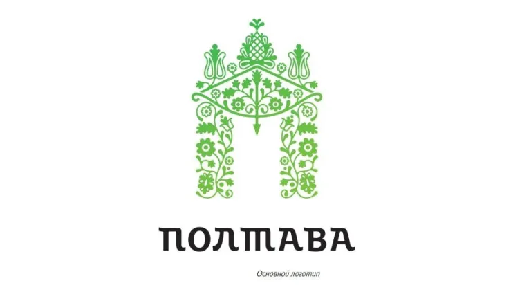В логотипе много затейливых орнаментов.