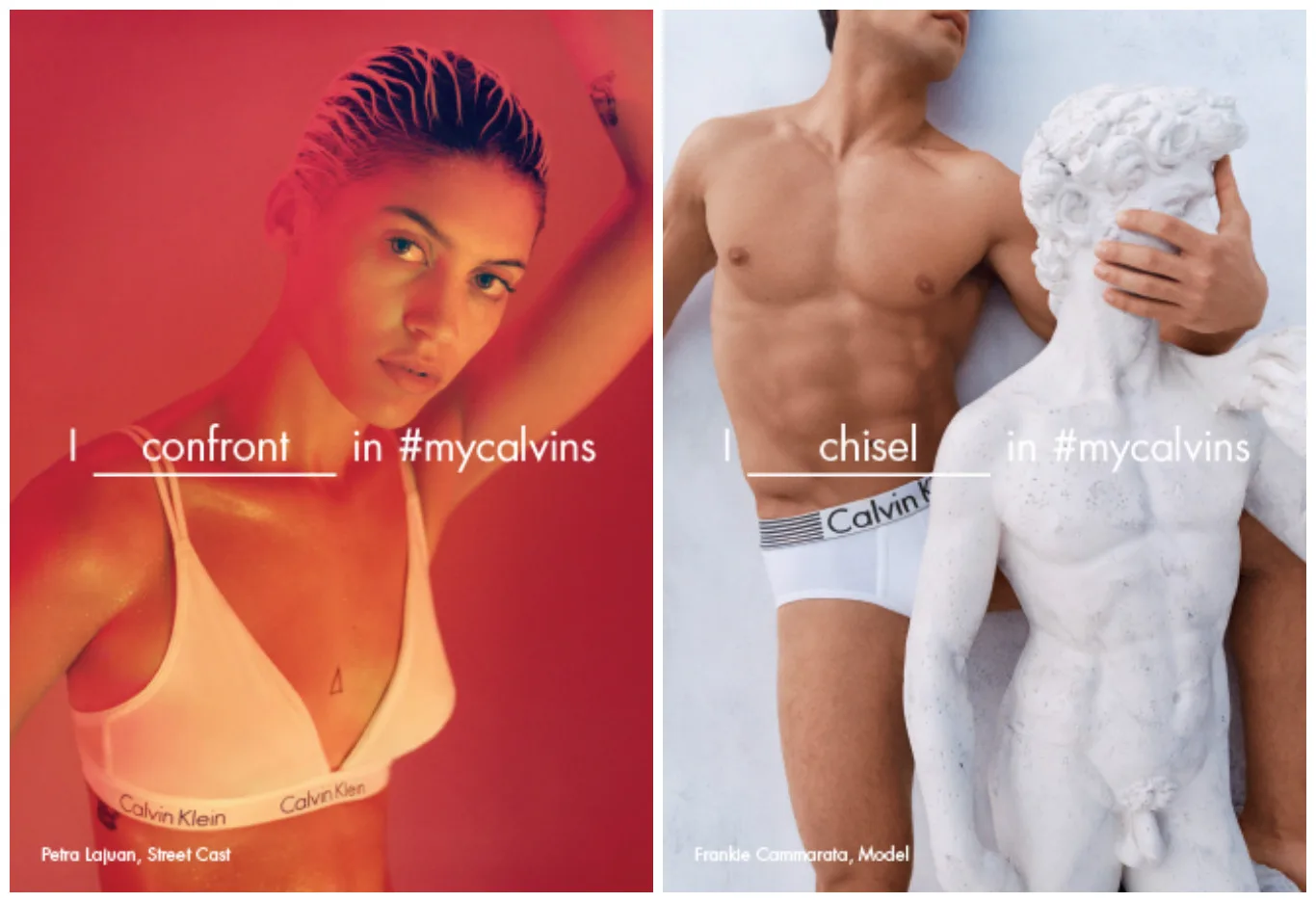 Я противостою в #mycalvins/Я обманываю в #mycalvins