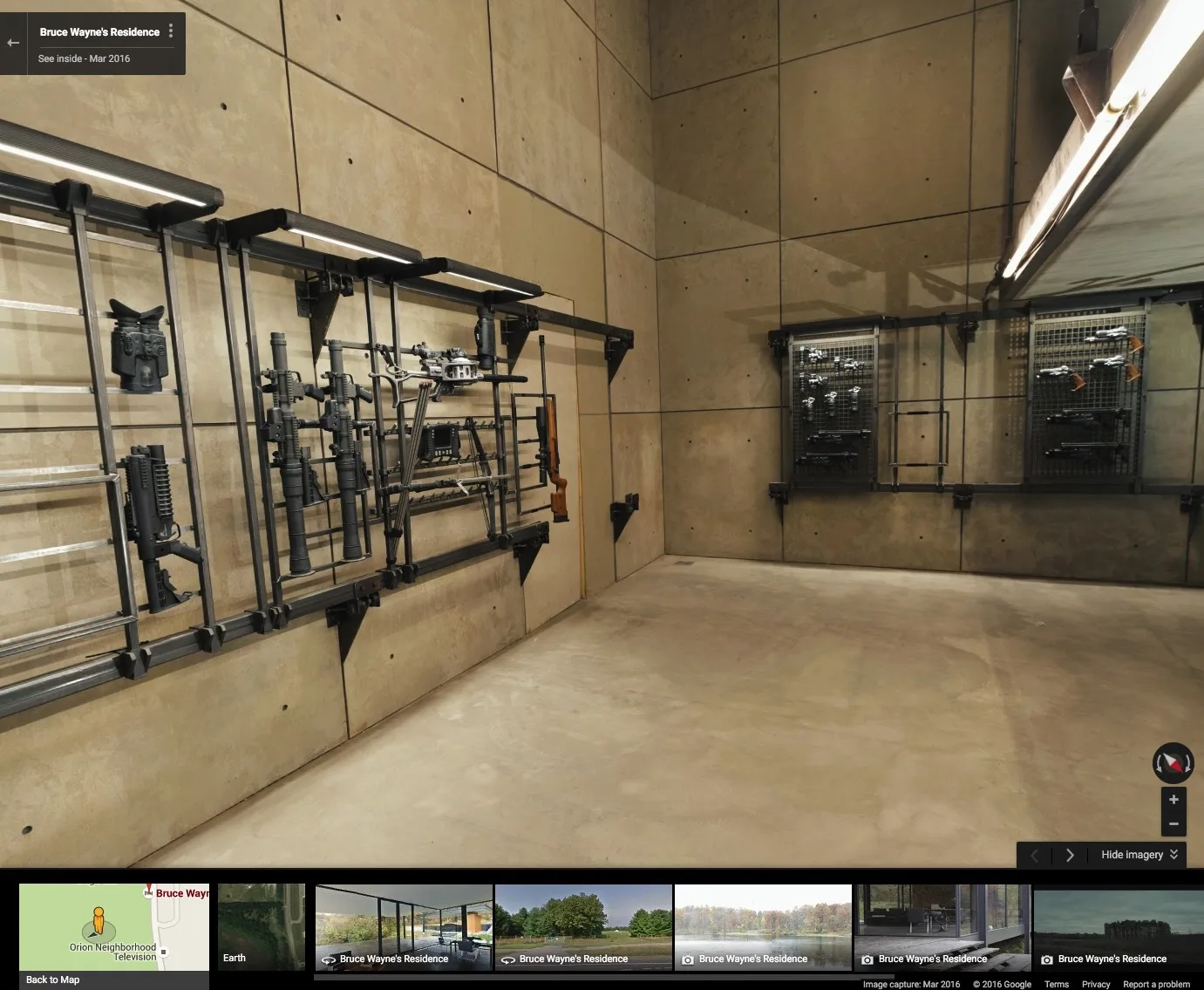 Панорама дома Бэтмена появилась в Google Street View