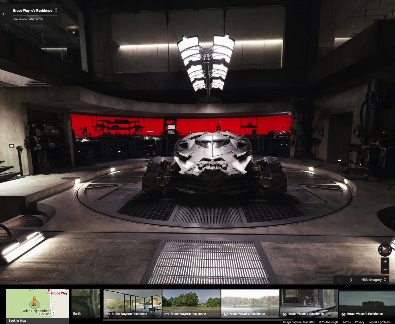 Панорама дома Бэтмена появилась в Google Street View